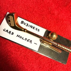 Vintage Brass Golf Club Golfer Office